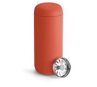 Fellow 16 oz Carter Move Travel Mug - Vacuum-Insulated Stainless Steel Travel Coffee Mug - Coffee Tumbler with Ceramic Interior and Splash Guard - Corduroy Red