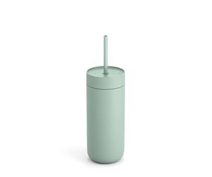 Fellow 20 oz Carter Cold Tumbler - Spill-Resistant Straw Lid, Stainless Steel Vacuum-Insulated Cup with Ceramic Interior and Reusable Straw for Cold Drinks, Fits Cup Holders, Dishwasher Safe,Mint Chip