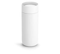 Fellow Carter Move Mug with 360º Drinking Lid - Open Top Coffee to-Go Mug with Ceramic Interior, Vacuum Insulated Stainless Steel, Matte White, 16 oz Cup