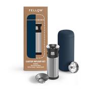 Fellow Carter Tea + Cold Brew Infuser & Carter Move 16 oz Tumbler Set - Steep Tea On-The-Go - Vacuum-Insulated Stainless Steel Travel Mug w/Snap-in Infuser for Steeping Tea, Cold Brew, Stone Blue