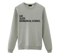 Fellow Friends - Biomedical Scientist Gift, Eat Sleep Biomedical Science Sweatshirt Mens Womens Gift Large Grey