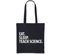 Fellow Friends - Science Teacher Gift, Eat Sleep Teach Science Tote Bag Long Handle Black
