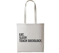 Fellow Friends - Sociology Teacher Gift, Eat Sleep Teach Sociology Tote Bag | Long Handle Bags Sand