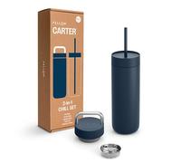 Fellow Insulated Water Bottle with Straw, 590ml, 2 Lids - Stone Blue