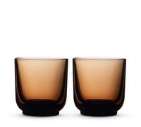 Fellow Pirch Cappuccino Glasses 6.5 oz Artisanal Cups, Set of 2, Dishwasher Safe Coffee Glasses for Milk & Espresso Drinks - Amber