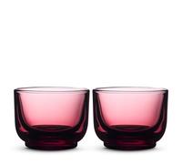 Fellow Pirch Cortado Glasses 4.5 oz, Set of 2, Weighted Espresso Cups | Curved Interior for Latte Art, Dishwasher and Microwave Safe, Soda Lime Coffee Glasses for Flat White and Tea, Garnet Colour