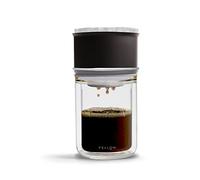 Fellow Stagg Pour-Over Dripper & Double Wall Glass Kit 10 oz [X], Stainless Steel Vacuum Insulated, Non-Clogging, Fast Drip, Includes 15 Coffee Filter Papers