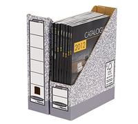 Fellowes 10 Magazine File Holder - Cardboard Magazine File for Magazines, Books & Paperwork - FSC Certified - W15.9 x H31 x D32cm - Pack of 10 - Grey