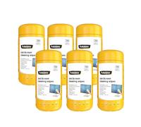 Fellowes 100 Screen Wipes Tub for Home and Office - Monitor/Laptop/iPad/Mobile Phone/Tablet Cleaning Wipes - Multi Pack of 6 - Amazon Exclusive