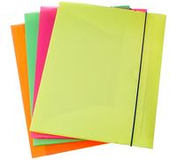 Fellowes 1028101 Project Shocking File Folder Pack of 4 Assorted Fluorescent Colours