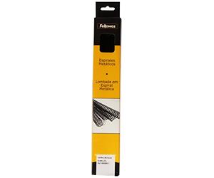Fellowes - 25 Spiral Metal for Binding, 5: 1, 59 Holes, Black 6 mm Black