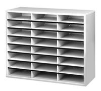 Fellowes 25041 literature rack 24 shelves Grey White