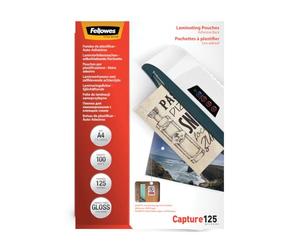 Fellowes 5328901 53289 Capture Self-Adhesive Laminating Film A4 125 Microns Pack of 100 Transparent
