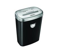 Fellowes 53C document shredder, paper shredder with staples, paper clips and credit card, cross-cut, 23L basket, Capacity: 10 sheets, ideal for home, black, 4653101