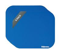 Fellowes 6 Pack Mouse Pad - Blue Mouse Pad- Non-Slip Rubber Base, Smooth Polyester Surface, Comfortable & Durable - Mousepads for Desks, Computer, Laptop, Office & Home, 22.9 x 20.3 cm