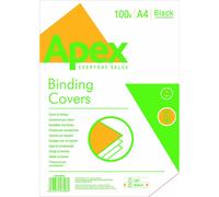 Fellowes 6501001 Value A4 Leatherboard Covers - Black (Pack of 100)
