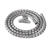 Fellowes Cable Zip | Cable Tidy Tube | Cable Management Sleeve | 2 Metre Length, 2cm Diameter - Silver