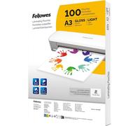 Fellowes A3 Laminating Pouches - 100 Pack Gloss Finish - Laminator Sheets f