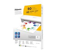Fellowes A3 Laminating Pouches - 50 Pack Gloss Finish - Laminator Sheets for Home, School or Office - Ideal for Posters, Signs & Documents - Compatible with All Laminators
