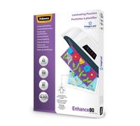 Fellowes A3 Laminating Pouches - Gloss Finish - 100 Sheets - 160 Micron (2 x 80) Clear & Durable Laminating Pouch with Image Last Directional Mark -