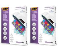 Fellowes A3 Laminating Pouches - Gloss Finish - 100 Sheets - 160 Micron (2 x 80) Clear & Durable Laminating Pouch with Image Last Directional Mark - Ideal for Photos and Notices (Pack of 2)