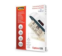 Fellowes A3 Laminating Pouches, Gloss, 250 Micron (2 x 125 Micron) with Image Last Directional Quality Mark - Pack of 100, transparent