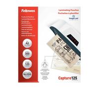 Fellowes A3 Laminating Pouches Gloss Finish 500 Sheets 125 Micron High Quality F