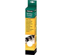 Fellowes A4 8 mm Plastic Binding Combs for Comb Binding Machine, Binds 21 to 40 Pages, White, Pack of 25, 5330403