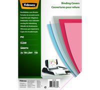 Fellowes A4 Binding Cover - 150 Microns PVC Binding Covers - Pack of 100 Binding Covers - Transparent