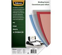 Fellowes A4 Clear PVC Binding Covers, 200 Micron Transparent Protective Sheets, Smooth Finish, Pack of 100 - Compatible with Comb & Wire Binding
