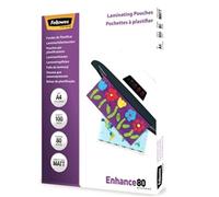 Fellowes Enhance Laminating Pouch A4 Matt 80 microns (2 x 80) Transparent Pack of 100