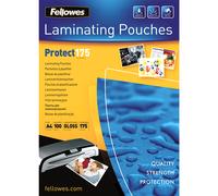 Fellowes Protect Laminating Pouches A4 Glossy 175 microns (2 x 175) Transparent Pack of 100