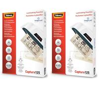 Fellowes A4 Laminating Pouches, Gloss Finish, 100 Sheets, 250 Micron (2 x 125 Micron) Clear and Durable Laminating Pouch with Image Last Directional Mark - Ideal for Photos, Notices and Everyday Use