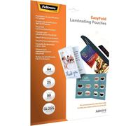 Fellowes A4 Laminating Pouches, Gloss Finish, 25 Sheets, 160 Micron (2 x 80 Mic