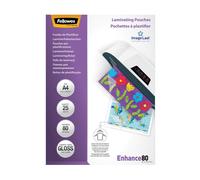 Fellowes A4 Laminating Pouches - Gloss Finish - 25 Sheets - 160 Micron (2x80) Clear & Durable Laminating Pouch with Image Last Directional Quality