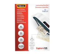 Fellowes A5 Laminating Pouches, Gloss Finish, 25 Sheets, 250 Micron (2 x 125 Micron) High Quality Finish with Image Last Directional Quality Mark - Ideal for Photos, Notices and Everyday Use