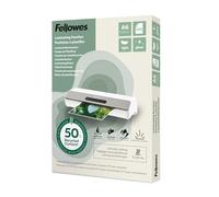 Fellowes A6 Laminating Pouches - 100 Pack, Gloss Finish, Light Duty 75/80 Micron, 50% Recycled Content - Lamination for Teachers & Offices
