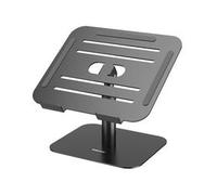Fellowes Alumia™ Desk Based Laptop Stand - Black - Metal Height and Tilt Adjustable, Ergonomic Aluminium Space-Saving Riser for Home or Office Use, Made from Recycled Materials