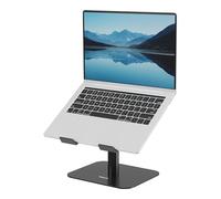 Fellowes Alumia™ Desk Based Laptop Stand - Black - Metal Height and Tilt Adjustable, Ergonomic Aluminium Space-Saving Riser for Home or Office Use, Made from Recycled Materials