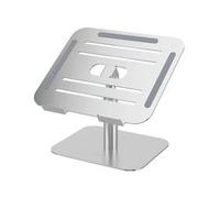 Fellowes Alumia™ Desk Based Laptop Stand - Silver - Metal Height and Tilt Adjustable, Ergonomic Aluminium Space-Saving Riser for Home or Office Use, Made from Recycled Materials
