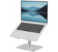 Fellowes Alumia™ Desk Based Laptop Stand - Silver - Metal Height and Tilt Adjustable, Ergonomic Aluminium Space-Saving Riser for Home or Office Use, Made from Recycled Materials