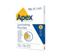Fellowes Apex A3 Laminating Pouches, Glossy Finish, 100 Sheets, 160 Micron (2 X 80 Micron) Light Duty - Ideal For Notices And