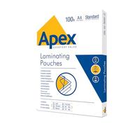 Fellowes Apex A4 Laminating Pouches 200 Micron Clear (100 Pack)