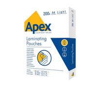 Fellowes Apex Laminating Pouch A4 Light Duty 150 Micron (200 Pack)