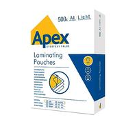 Fellowes Apex Laminating Pouch A4 Light Duty 150 Micron (500 Pack)
