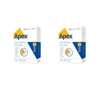 Fellowes Apex A4 Laminating Pouches, Glossy Finish, 500 Sheets - Light Duty Value Pack - Ideal for Notices, and Photos (Pack of 2)