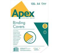 Fellowes Apex A4 Lightweight 140 micron PVC Covers Clear (Pack of 100) 6500001