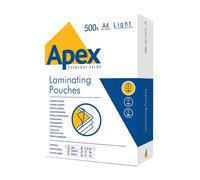 Fellowes Laminating Pouch Apex A4 Light Duty 150 Micron Glossy Finish – 500 Pack