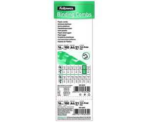 Fellowes Apex Plastic Binding Combs 16mm Blue (Pack of 100) (WB3
