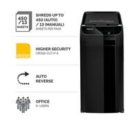 Fellowes Automax 450C Auto Feed Cross-Cut Shredder Eu/uk Black